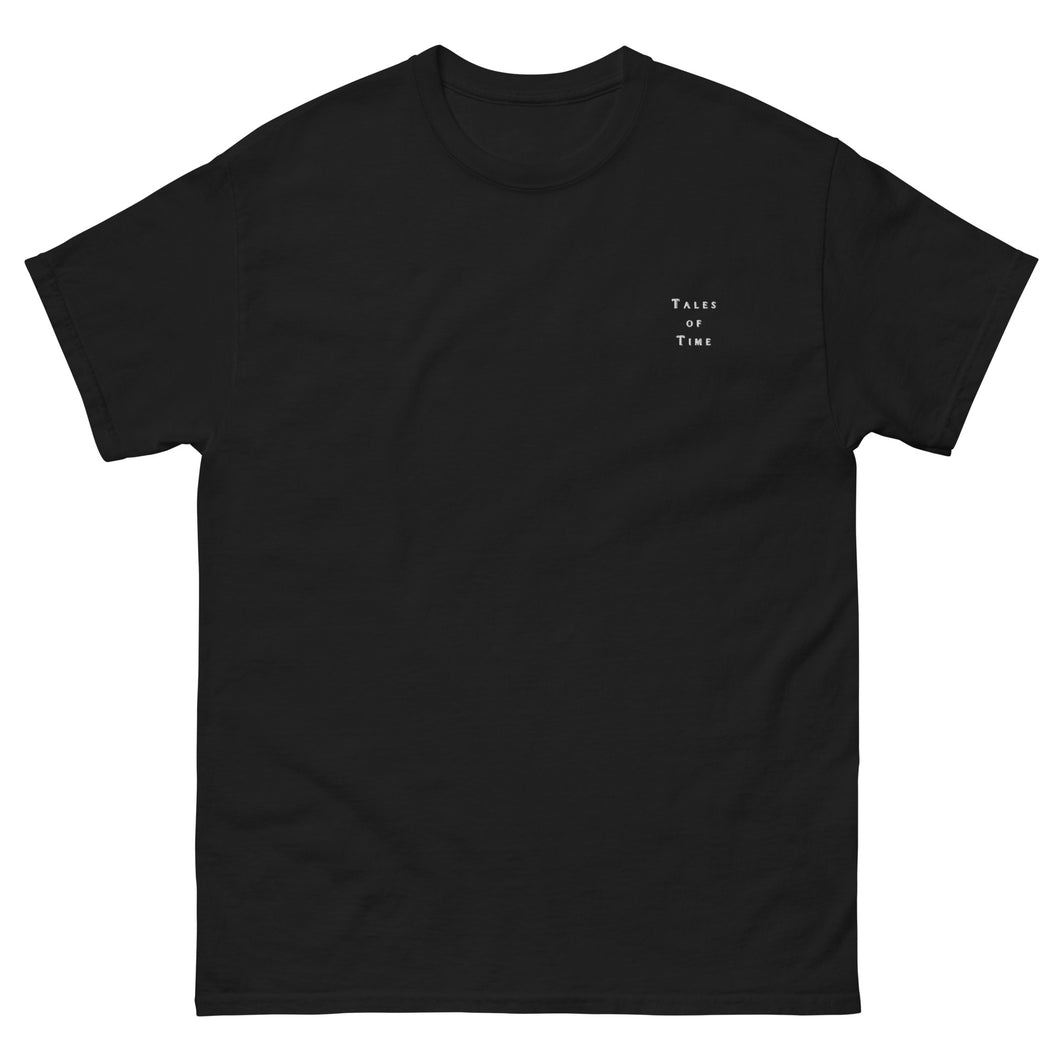Tales of Time - black t-shirt with embroidered white logo