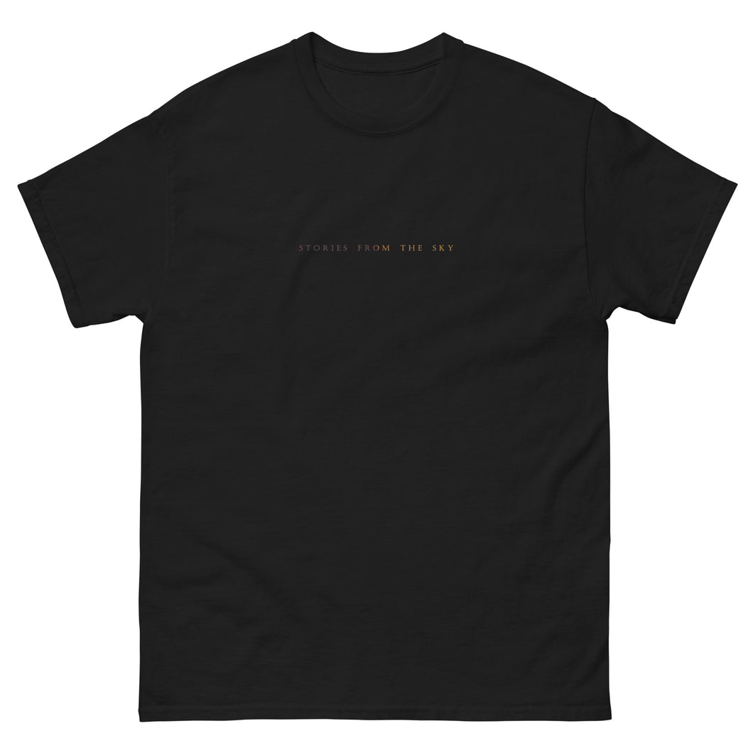 Stories from the Sky - black/white t-shirt with printed title
